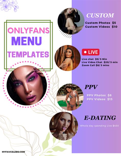 OnlyFans Menu Ideas, Tips & Examples (3 Free。